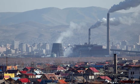 Smoke billows from the chimneys of a coal-burning power plant in Ulaanbaatar, Mongolia, in 2011