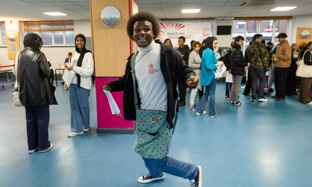 Oscar dos Santos celebrates his exam results