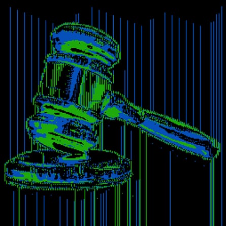 Pixel-art judge’s gavel
