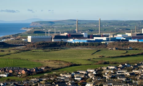 Sellafield nuclear site with the town of Seascale in the foreground.