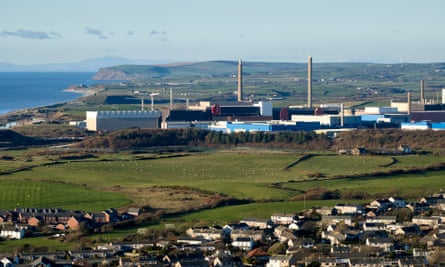 Sellafield nuclear site with the town of Seascale in the foreground