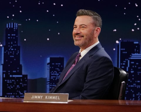 Jimmy Kimmel on the set of his show in September.