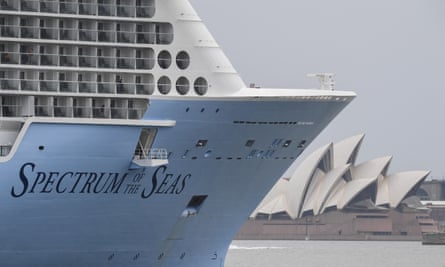 Royal Caribbean’s Spectrum of the Seas arrives in Sydney Harbour to receive some fuel and food before being requested to leave on 3 April 2020
