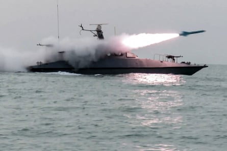 Boat firing a missile