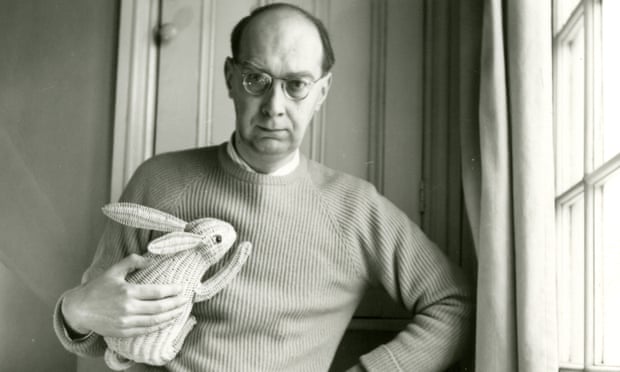 Philip Larkin with wicker rabbit VeronicaLarkin: New Eyes Each Year exhibition, an exhibition opening this week at the University of Hull's Brynmor Jones Library as part of the Hull UK City of Culture 2017 celebrations