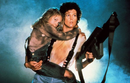 With Carrie Henn in Aliens.