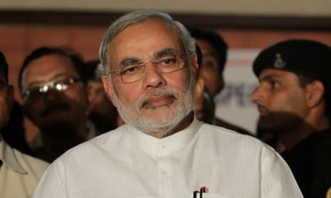 Narendra Modi, then chief minister of Gujarat, in 2010 answers questions before a supreme court-appointed panel investigating riots in Gandhinagar