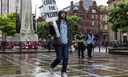 A Jeremy Corbyn supporter in Leeds during the Labour leadership campaign in 2016