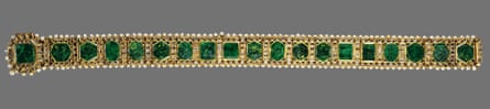 Emerald girdle of Maharaja Sher Singh, c 1840.