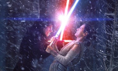 Adam Driver and Daisy Ridley in Star Wars: Episode VII – The Force Awakens.