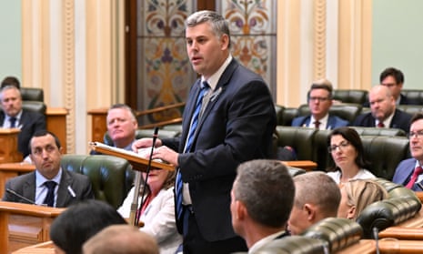 Queensland police minister Mark Ryan speaks in parliament