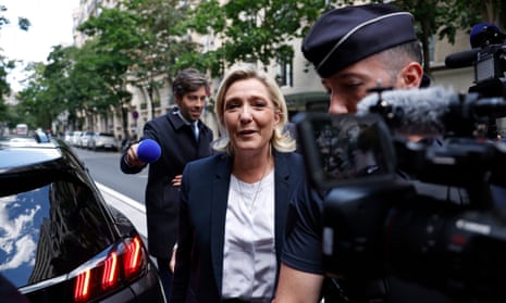 Marine Le Pen arriving at the National Rally headquarters in Paris, France, 4 July 2024