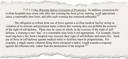 Extract from the US Defense Department law of war manual.