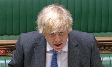 Boris Johnson speaks during prime minister’s questions in the House of Commons.