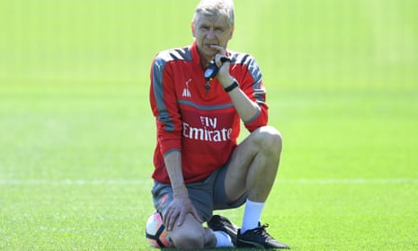 Arsène Wenger rests during preparation for the FA Cup final at Wembley against Chelsea. 