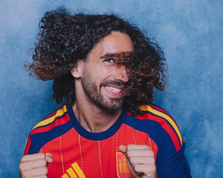 Marc Cucurella of Spain enjoys himself during his portrait.