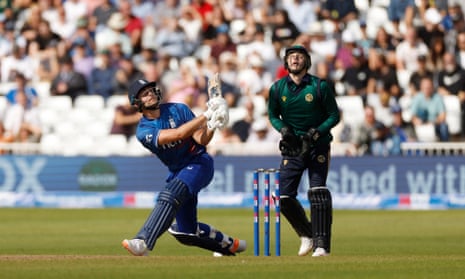 Will Jackson hits a shot against Ireland during England's ODI victory.