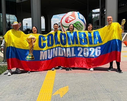 The Mila family and their six-metre agelong flag.