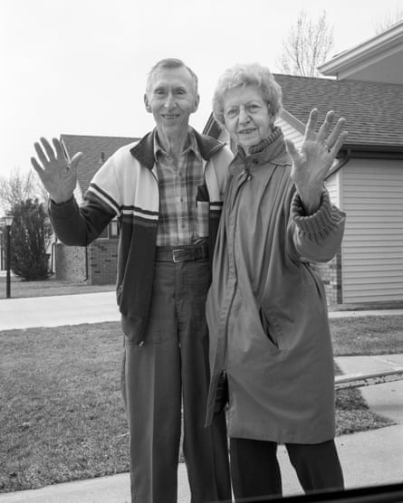 Couple waving