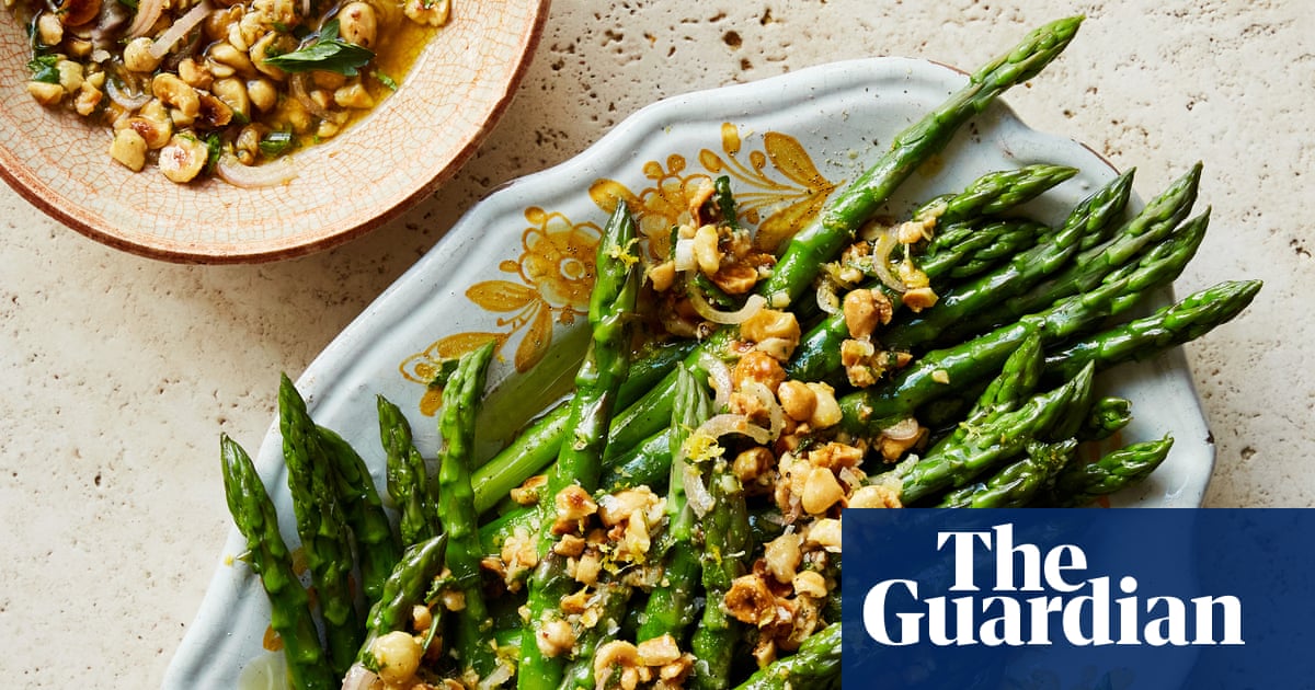A cheesy bean gratin, plus asparagus with a nutty relish: Anna Shepherd's spring vegetable recipes