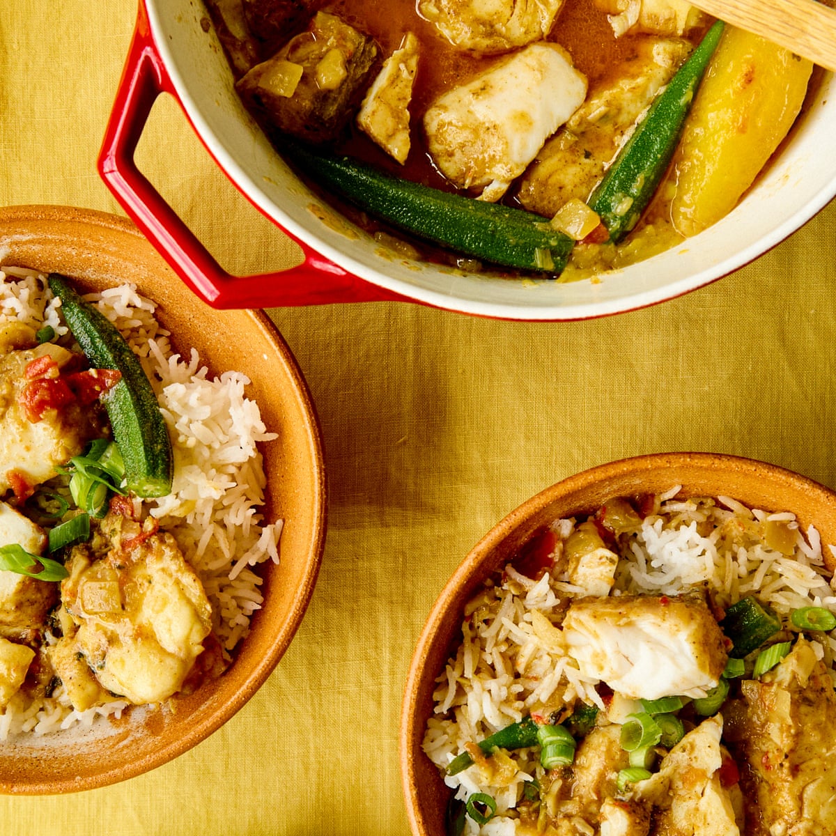 Riaz Phillips' Caribbean fish, mango and okra curry – recipe