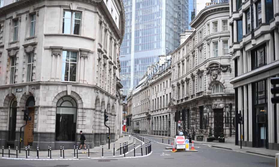 An empty street in the city of London