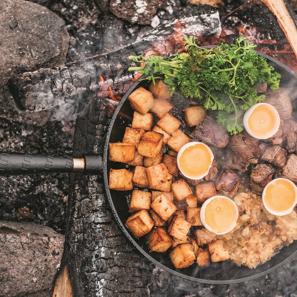 How to cook Swedish-style baked leeks and beef rydberg on an open fire | Food