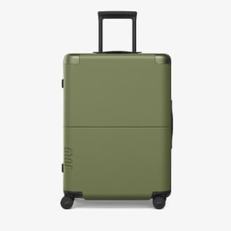 July Checked suitcase in dark green.