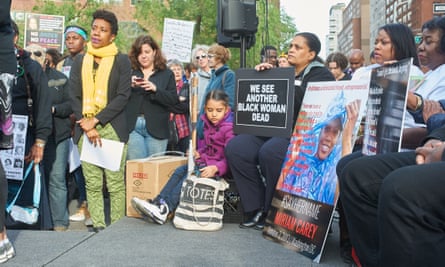 A vigil in remembrance of black women and girls killed by US police, New York, 2015.