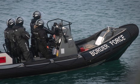 A Border Force crew on patrol in Dover on 29 December 2018.