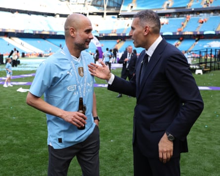 Pep Guardiola pinch Khaldoon Al-Mubarak