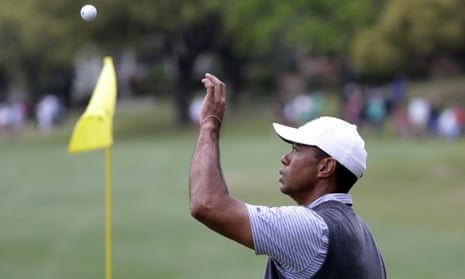 Tiger Woods showed blistering form around the turn to come from behind against Patrick Cantlay.