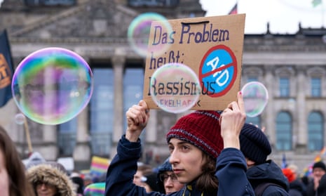 A protest against the AfD and rightwing extremism in Berlin, Germany, 3 February 2024