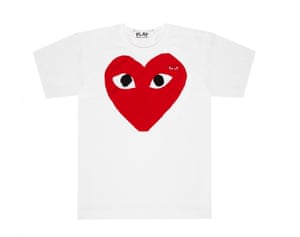 white t-shirt heart logo
