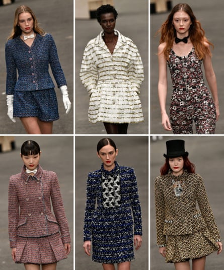 Looks from the Chanel show at Paris Fashion Week.