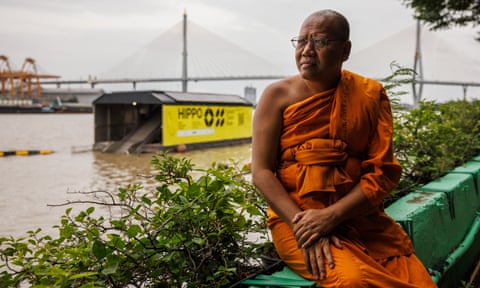 Phra Mahapranom Dhammalangkaro, abbot of Wat Chak Daeng, by the Chao Phraya River in Bangkok.
