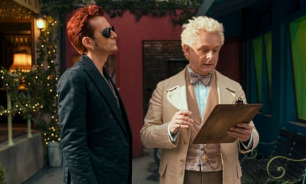 David Tennant and Michael Sheen in Good Omens.