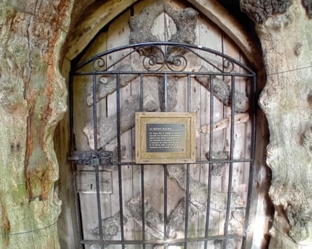 The locked gate in front of the door at Jenner’s hut