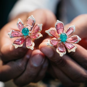 Akshat Ghiya, the owner of Tallin Jewels, with one of his creations.