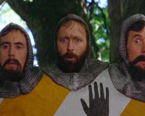 three-headed knights make surprised expressions