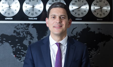 David Miliband at the IRC headquarters in New York.