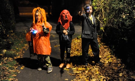 Trick-or-treating in a village in North Yorkshire.