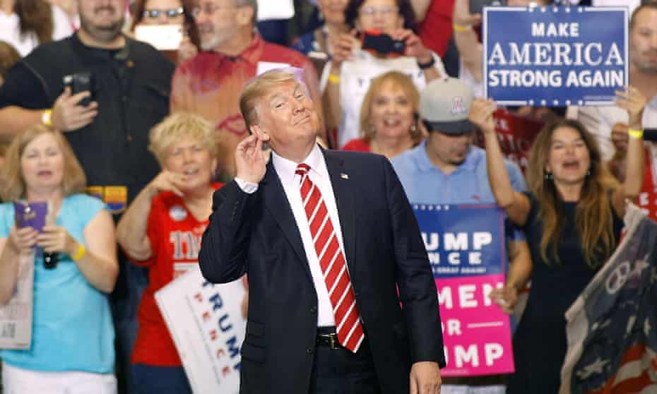 US president Donald Trump at a rally in Phoenix, Arizona, last week.