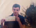 Tony Mason poses with his ticket to the 1986 World Cup final