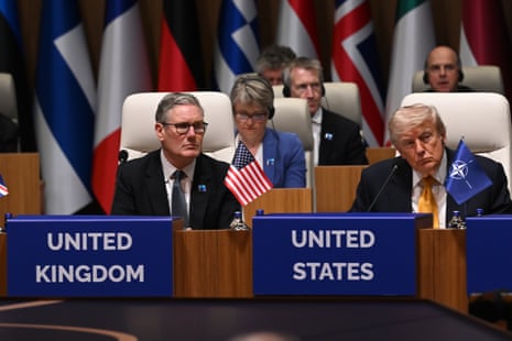 Keir Starmer and Donald Trump at the Nato meeting.