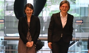 Gladys Berejiklian (left) and her lawyer Sophie Callan SC arrive at the Icac hearing in Sydney on Monday.