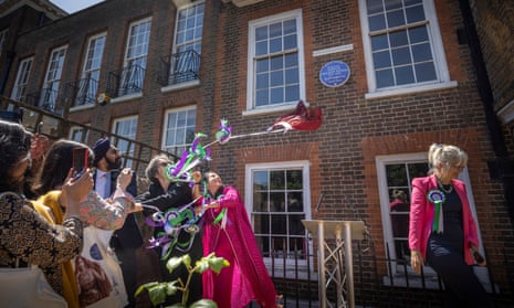 The unveiling of Sophia Duleep Singh’s blue plaque at Faraday House at Hampton Court on Friday.
