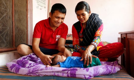 Kalpana and Rohit Agri with their month old daughter, Kritima