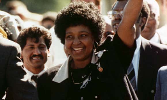 Winnie Madikizela-Mandela celebrates Nelson Mandela's release from prison