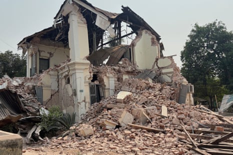 A damaged building in Naypyidaw, Myanmar.
